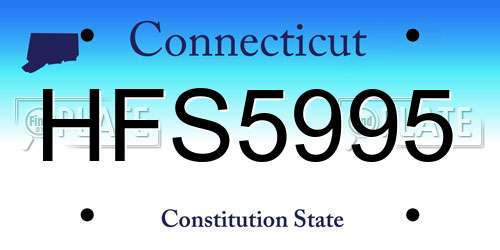 HFS5995 Connecticut License Plate