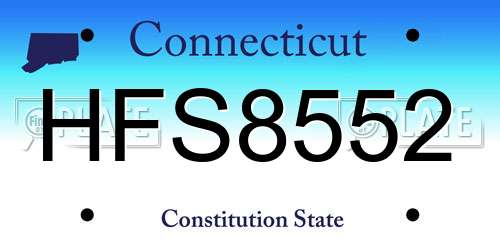HFS8552 Connecticut License Plate