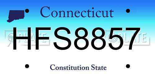 HFS8857 Connecticut License Plate