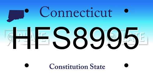 HFS8995 Connecticut License Plate