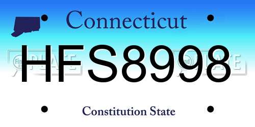 HFS8998 Connecticut License Plate