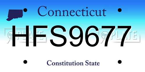 HFS9677 Connecticut License Plate