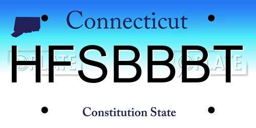 HFSBBBT Connecticut License Plate
