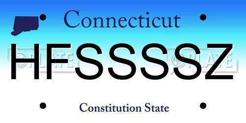 HFSSSSZ Connecticut License Plate