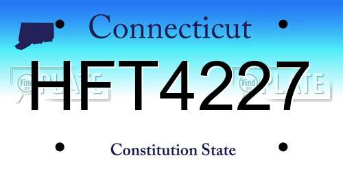 HFT4227 Connecticut License Plate