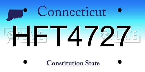 HFT4727 Connecticut License Plate