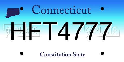 HFT4777 Connecticut License Plate