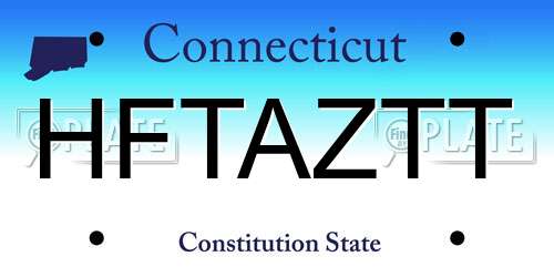 HFTAZTT Connecticut License Plate