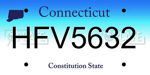 HFV5632 Connecticut License Plate