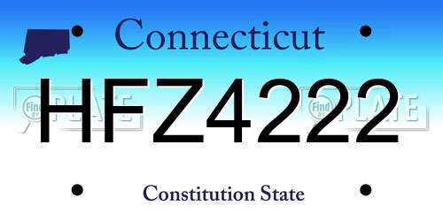 HFZ4222 Connecticut License Plate