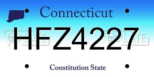 HFZ4227 Connecticut License Plate