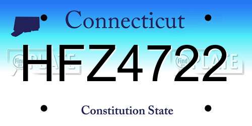 HFZ4722 Connecticut License Plate