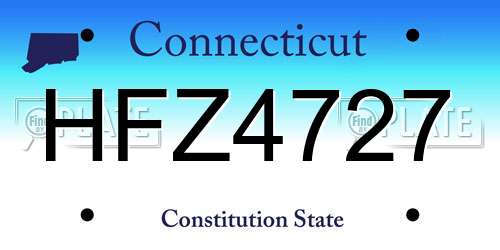 HFZ4727 Connecticut License Plate