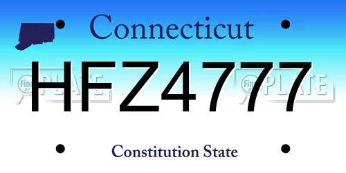 HFZ4777 Connecticut License Plate