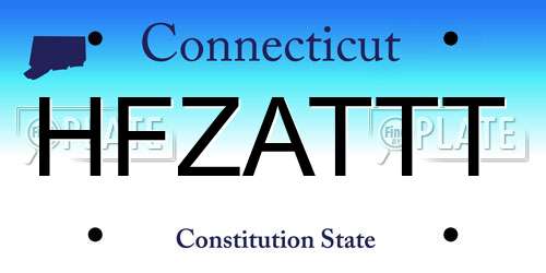 HFZATTT Connecticut License Plate