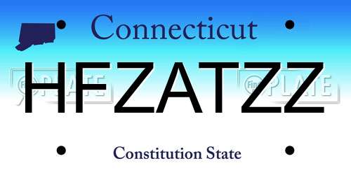 HFZATZZ Connecticut License Plate