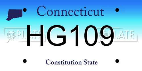 HG109 Connecticut License Plate
