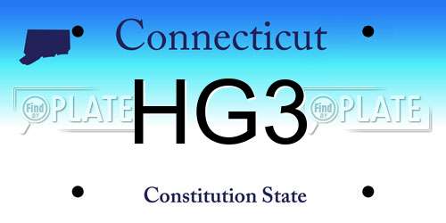 HG3 Connecticut License Plate