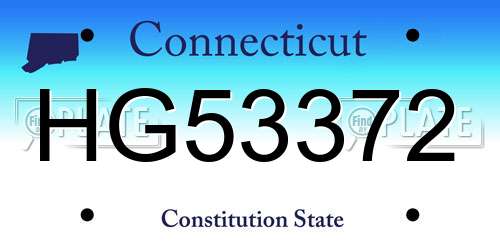 HG53372 Connecticut License Plate