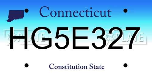 HG5E327 Connecticut License Plate