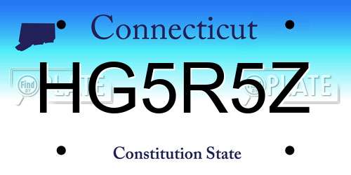 HG5R5Z Connecticut License Plate