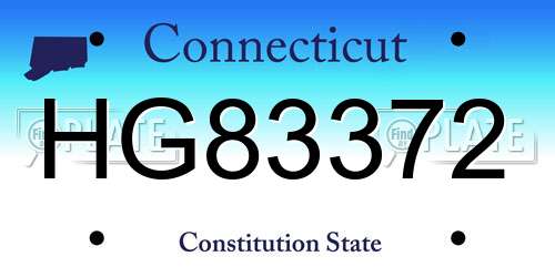 HG83372 Connecticut License Plate