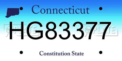 HG83377 Connecticut License Plate