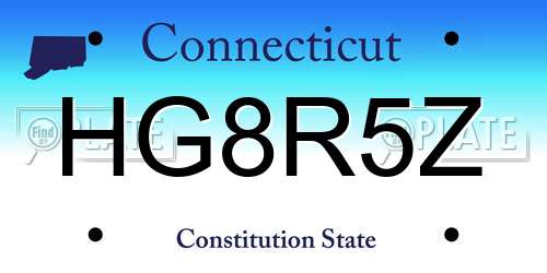 HG8R5Z Connecticut License Plate