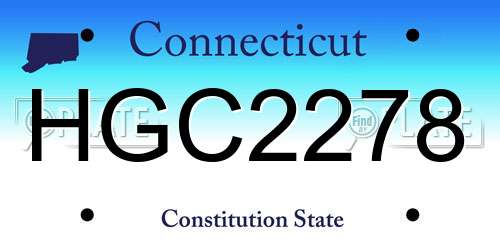 HGC2278 Connecticut License Plate