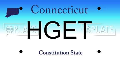 HGET Connecticut License Plate