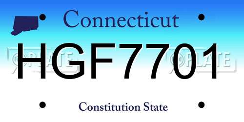 HGF7701 Connecticut License Plate