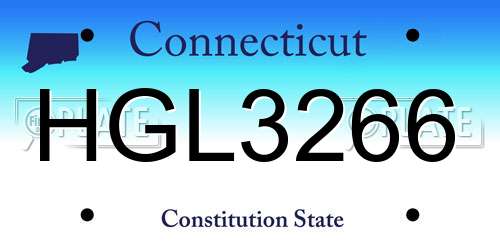 HGL3266 Connecticut License Plate