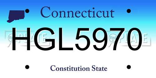 HGL5970 Connecticut License Plate