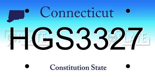 HGS3327 Connecticut License Plate