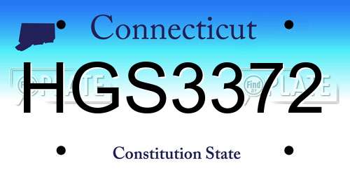 HGS3372 Connecticut License Plate