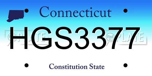 HGS3377 Connecticut License Plate
