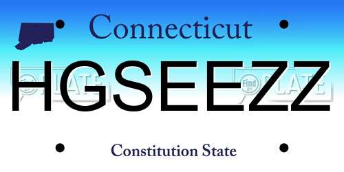HGSEEZZ Connecticut License Plate