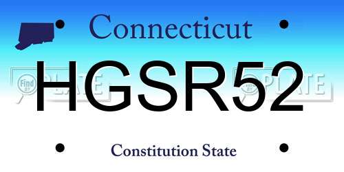 HGSR52 Connecticut License Plate