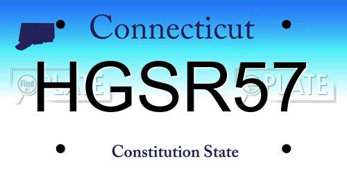 HGSR57 Connecticut License Plate