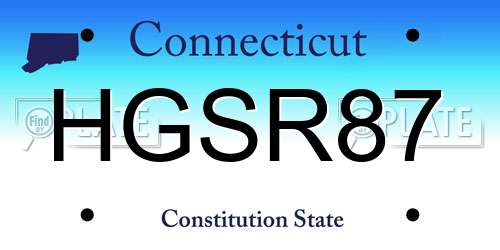 HGSR87 Connecticut License Plate