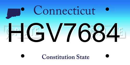HGV7684 Connecticut License Plate
