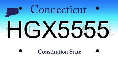 HGX5555 Connecticut License Plate