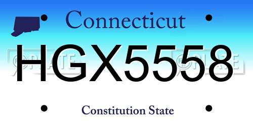 HGX5558 Connecticut License Plate