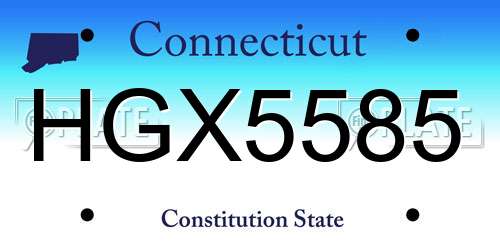 HGX5585 Connecticut License Plate