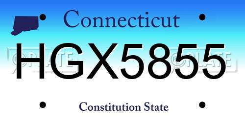 HGX5855 Connecticut License Plate