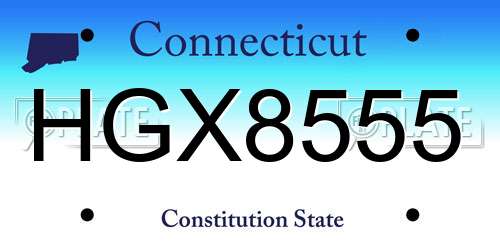 HGX8555 Connecticut License Plate