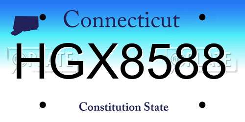 HGX8588 Connecticut License Plate