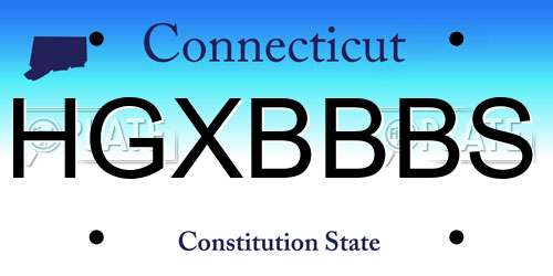 HGXBBBS Connecticut License Plate