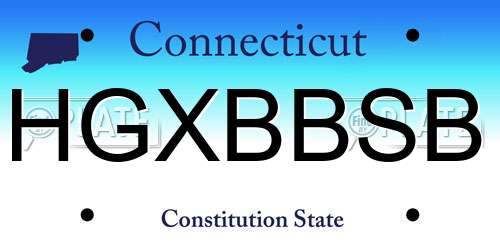 HGXBBSB Connecticut License Plate