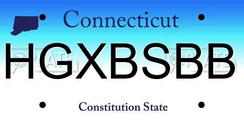 HGXBSBB Connecticut License Plate